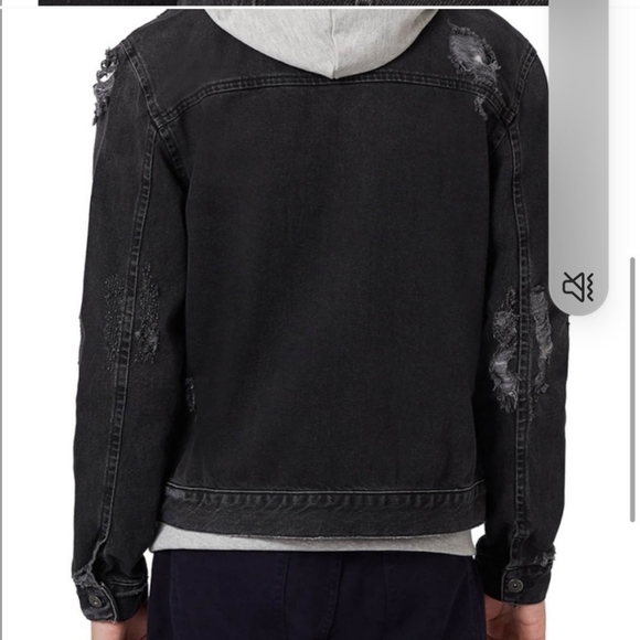 Topman distressed denim jacket black - Picture 4 of 9